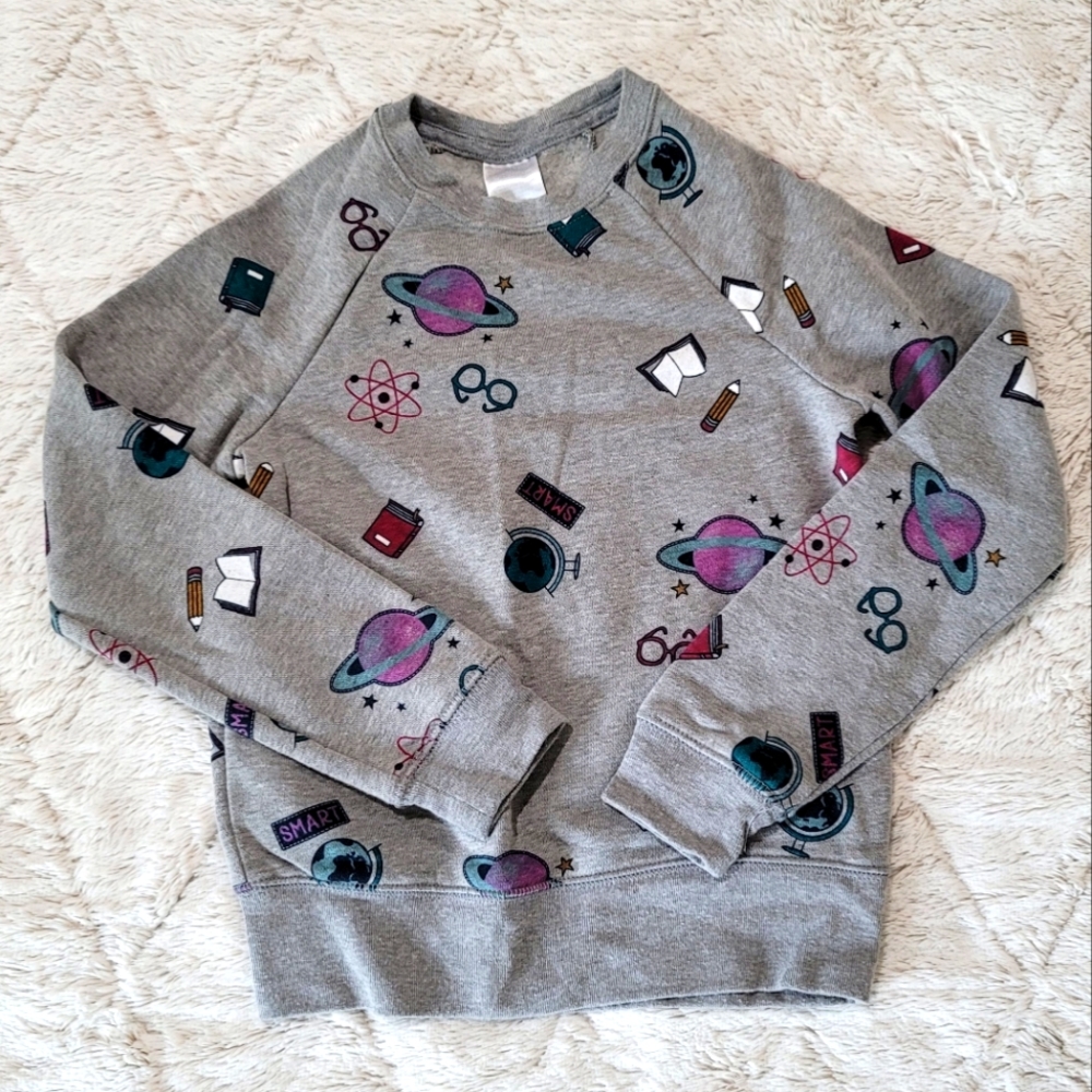 Kids Crew Neck Sweatshirt, Grey, Size 6-6X, Unisex
